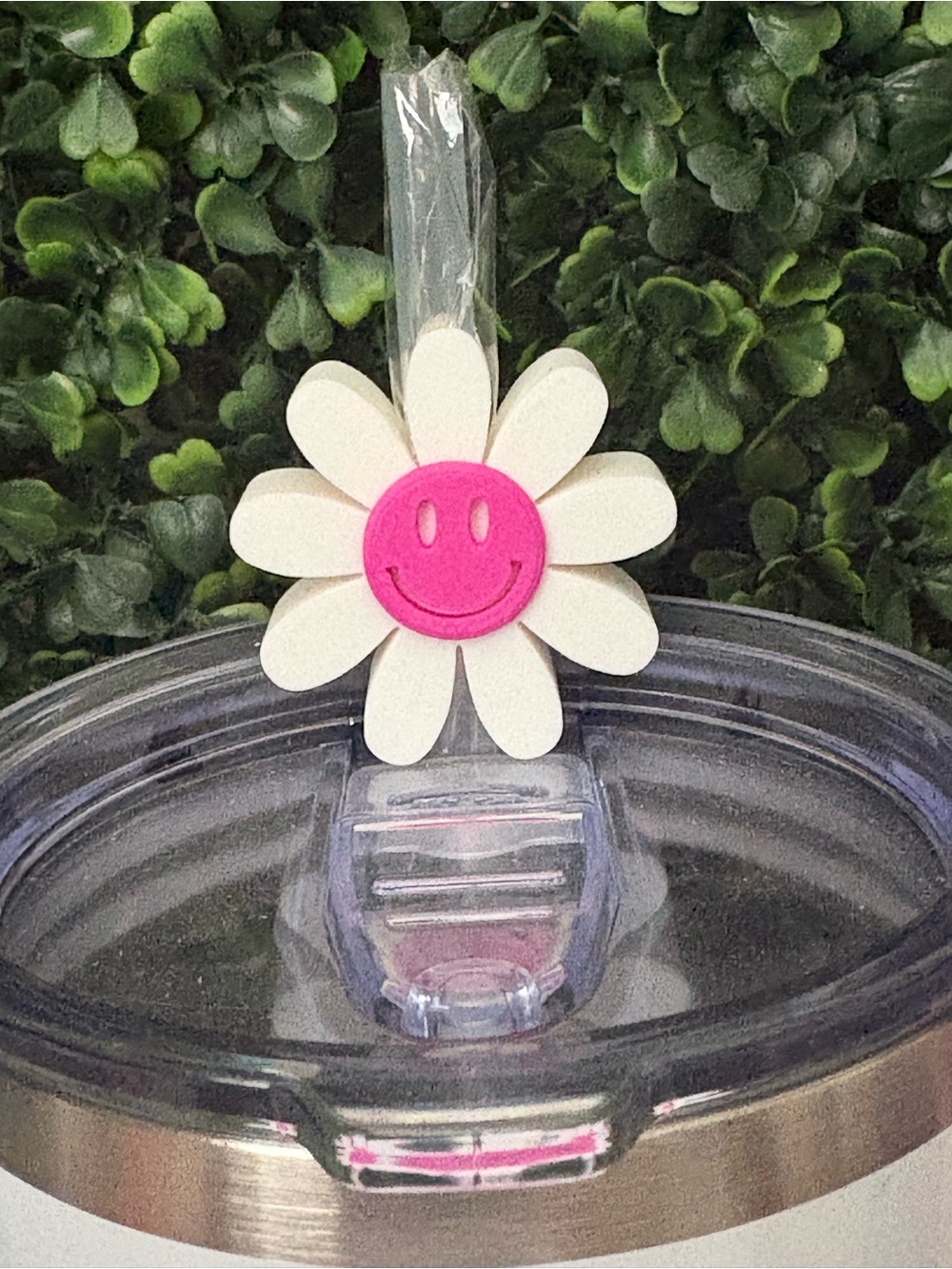 Smiley Flower Straw Topper